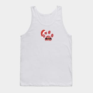 paw prints Santa Claus hat Tank Top